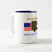 第1歩兵部隊の湾岸戦争のマグ ツートーンマグカップ (正面左)