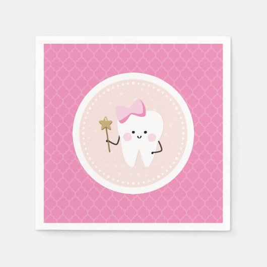 第1歯ピンク紙ナプキン スタンダードカクテルナプキン (正面)