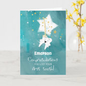 第1歯失ったおめでとう星 カード (黄色い花)