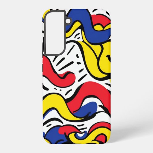 第1波:はっきりしたモンドリアン-スタイル抽象芸術 SAMSUNG GALAXYケース (裏面)