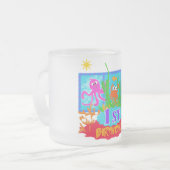 第1海底冒険の誕生日のTシャツ フロストグラスマグカップ (正面左)