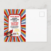 第1漫画ブックスーパーヒーロー風バースデーパーティー インビテーションポストカード (裏面)