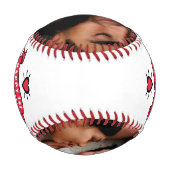 第1父モダン日ベビー写真タイポグラフィ 野球ボール (裏面)