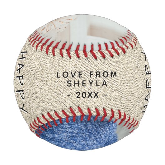 第1父素朴の日の脚本2フォトコラージュBas 野球ボール (裏面)