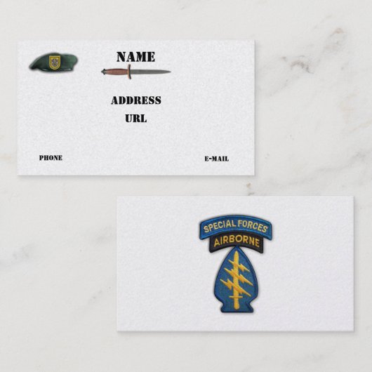 第1特殊部隊の緑色のベレー帽のsfのsfg sofのlrrps 名刺 (正面/裏面)