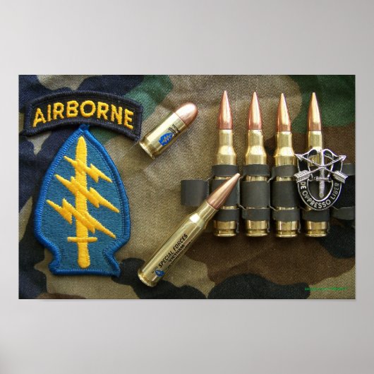第1特殊部隊グリーンベレティイラク閃光プリント ポスター (正面)