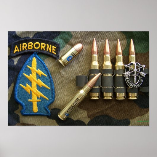 第1特殊部隊グリーンベレティイラク閃光プリント ポスター (正面)