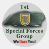 第1特殊部隊フォートルイス退役軍人シール ラウンドシール (正面)