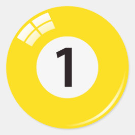 第1玉突の玉のステッカーかラベル ラウンドシール