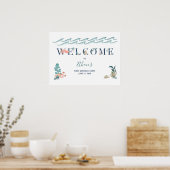 第1男の赤ちゃんかわいい青い水色の下ザシー ポスター (キッチン)