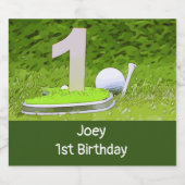 第1番のゴルフの第1誕生日 スパークリングワインラベル (シングルラベル)