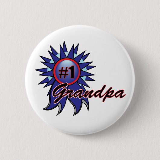 第1祖父#1の青い賞 缶バッジ (正面)