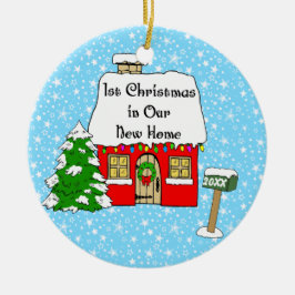 第1私達の新しい家のクリスマス セラミックオーナメント