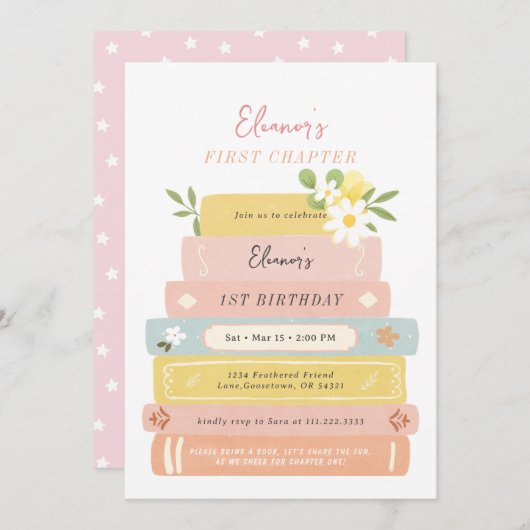 第1章ストーリーブック誕生日招待状 招待状 (正面/裏面)