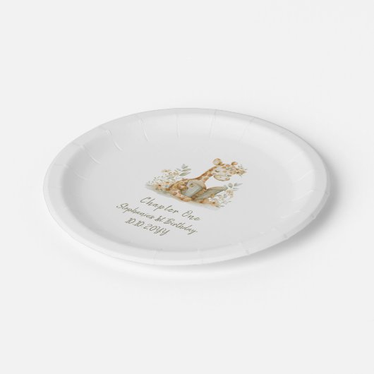 第1章第1回誕生日パーティー付きキリン ペーパープレート (アングル)