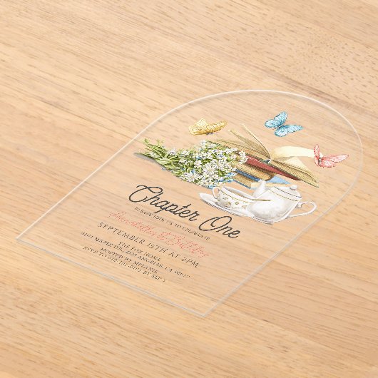 第1章蝶の物語の本の第1の誕生日 アクリル招待状 (レイダウン)