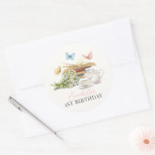 第1章蝶の物語の本の第1の誕生日 ラウンドシール (封筒)