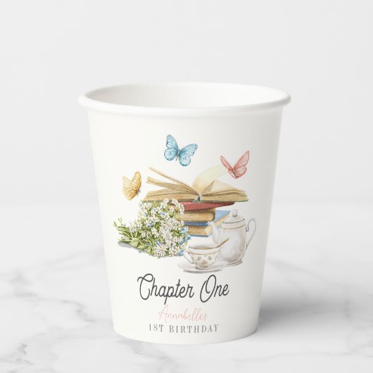 第1章蝶の物語の本の第1の誕生日 紙コップ (正面)