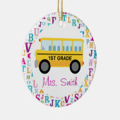 第1等級のパーソナライズなスクールバスの先生のオーナメント セラミックオーナメント (右)
