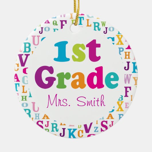第1等級のパーソナライズな学校教師のオーナメント セラミックオーナメント (正面)