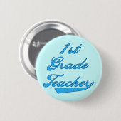 第1等級の先生の青いTシャツおよびギフト 缶バッジ (正面&裏面)