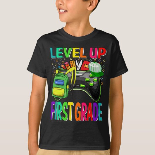 第1等級レベル上新学期のロック解除 Tシャツ (正面)