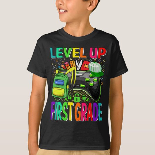 第1等級レベル上新学期のロック解除 Tシャツ (正面)