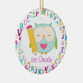 第1級フクロウパーソナライズされた先生オーナメント セラミックオーナメント (右)