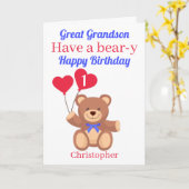 第1素晴らしの熊の誕生日 カード (黄色い花)