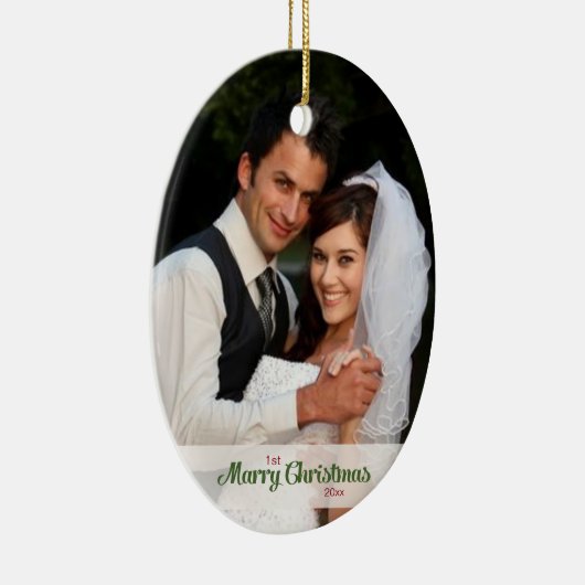 第1結婚したなクリスマスのオーナメント セラミックオーナメント (右)