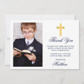 第1聖エレガント聖聖体写真青金ゴールド サンキューカード (正面)