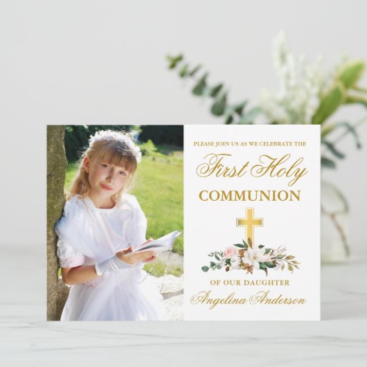 第1聖体拝領写真マグノリアフローラ 招待状 (スタンド正面)