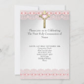 第1聖体拝領1位金ゴールドクロスガールズピンク2 招待状 (裏面)