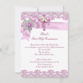 第1聖体拝領1期女十字女ホワイトピンク2 招待状 (正面)