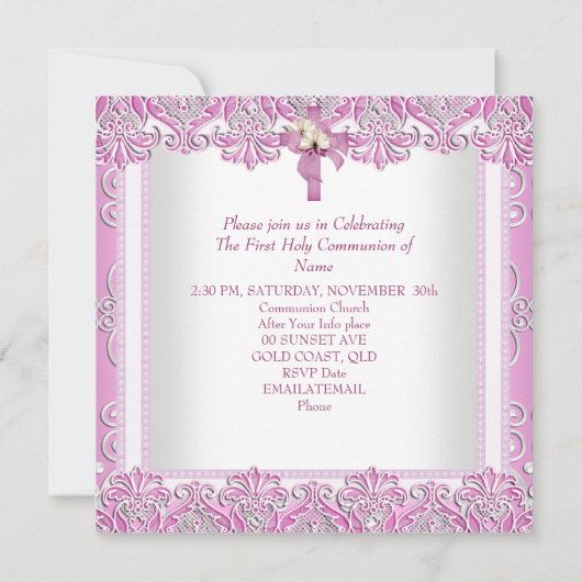第1聖体拝領1期女十字女ホワイトピンク5 招待状 (裏面)