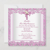 第1聖体拝領1期女十字女ホワイトピンク5 招待状 (正面)