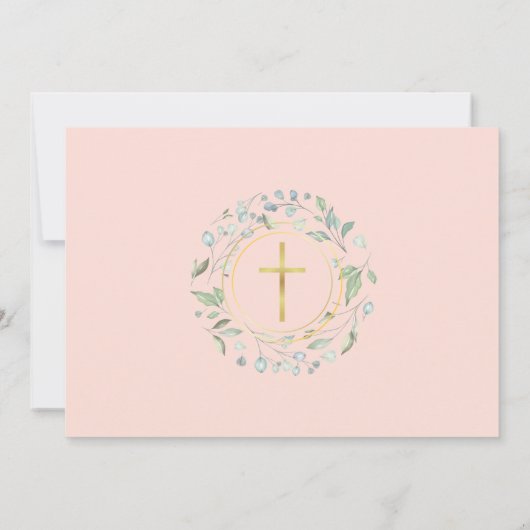 第1聖域の緑の赤面ピンクの写真 サンキューカード (裏面)