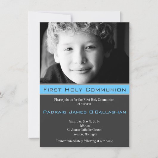 第1聖餐の招待状の男の子 招待状 (正面)