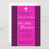 第1聖餐の招待状-女の子 招待状 (正面/裏面)