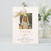 第1聖餐式の写真クリーム サンキューカード (スタンド正面)