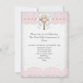 第1聖餐式の第1女子クロスピンク9 招待状 (裏面)