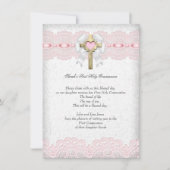 第1聖餐式の第1女子クロスピンク9 招待状 (正面)