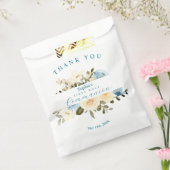 第1聖餐式の緑のアイボリー青い花 フェイバーバッグ (封をした状態)