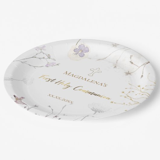 第1聖餐式の草花 ペーパープレート (アングル)