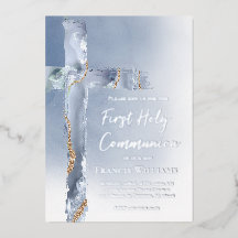 第1聖餐式ほこりっぽい青い十字架