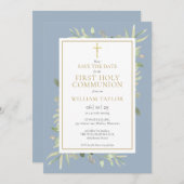 第1聖餐式ほこりっぽい青い緑 セーブザデート (正面/裏面)