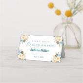 第1聖餐式アイボリーブルーフラワーグリーン プレイスカード (裏面)