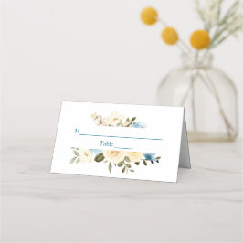 第1聖餐式アイボリーブルーフラワーグリーン プレイスカード