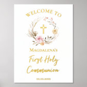第1聖餐式ウェルカムサインフォイルプリント 箔ポスター (正面)