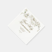 第1聖餐式エレガント白花フローラ スタンダードカクテルナプキン (角)
